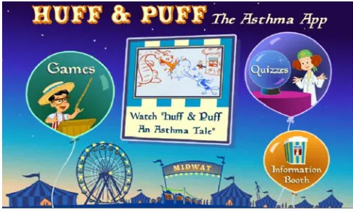 Figure 8: An education app that explains complicated terms of asthma in an easy a way for children13