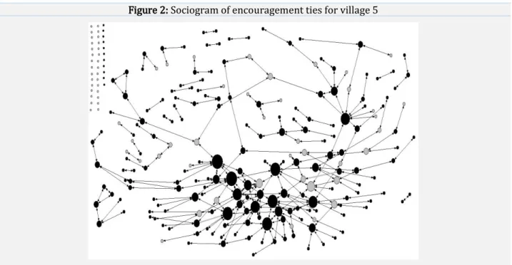 Figure 2: Sociogram of encouragement ties for village 5 