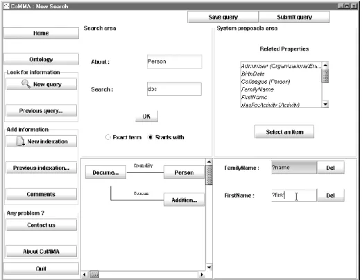 Fig. 6. Query Interface in CoMMA. 