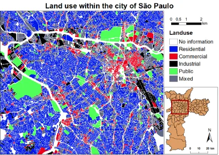 Figure 2.3: Land use within the city of S˜ao Paulo (GeoSampa 2018)