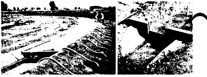 Fig. 42-2. Two types of check structures commonly used on the farm (left photo courtesyof Soil Conserv