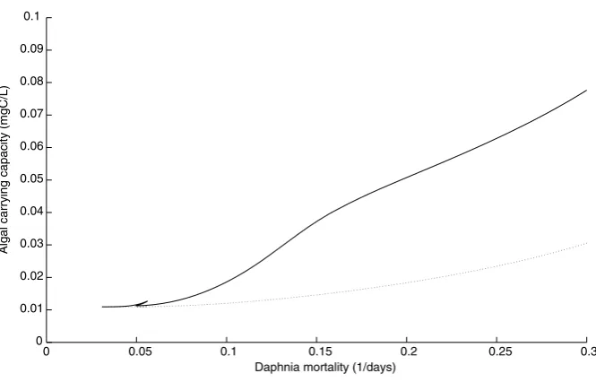 Fig. 12 Daphnia pulex, integration stopped when survival drops below the threshold 10−9.