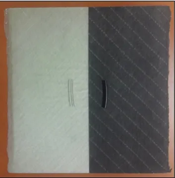 Figure 2.Figure 2. Plaques with net epoxy (left) and 1 wt% graphene addition to epoxy (right) and their respective epoxy