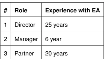 Table 3.3: Overview of validation experts