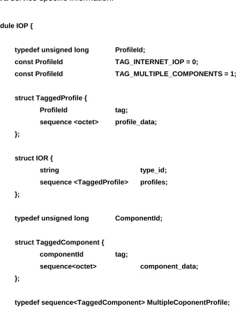 Figure 14 The Interoperable Object Reference IDL 