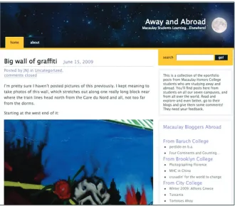 Figure 2. The “Away and Abroad” Study Abroad ePortfolio. 