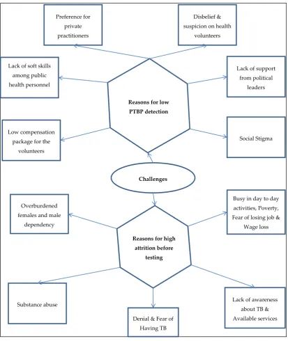 Figure 4.Figure 4. Themes and categories related to the challenges in the implementation of ACF activity in high TB burden wards of Kolkata, 2018
