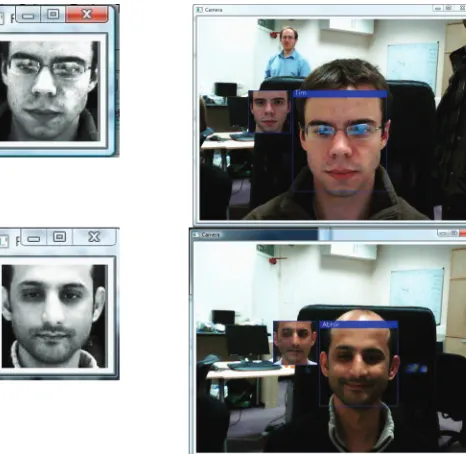 Figure 7. Eigenfaces used to perform real-time recognition using a standard web-cam. Left: Gallery and live pair