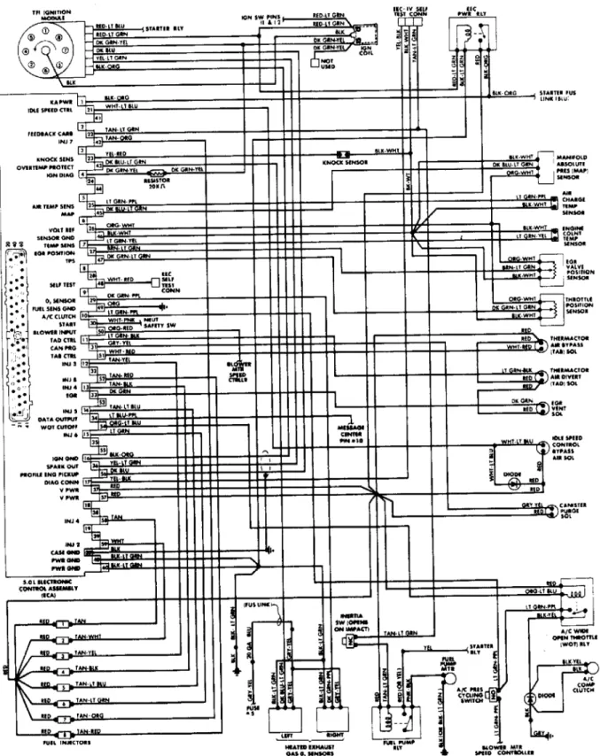 Fig. 2:  5.0L SEFI EEC-IV Wiring Diagram (Continental &amp; Mark VII)
