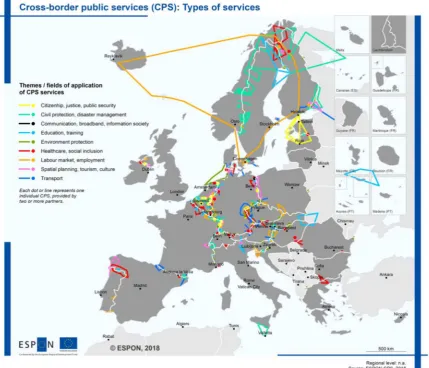 Figure 2. Figure 2. Cross-border public services (CPS): Types of services. Source: ESPON working paper,2019, p