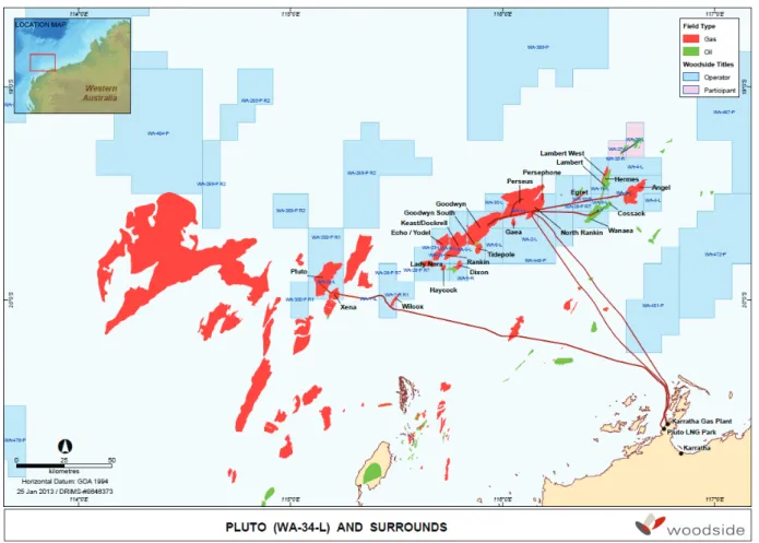Figure 1: Location of the Pluto Gas Field  The challenges associated with the Pluto LNG facility start-up included: 