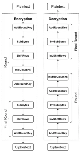Figure 2.2: The general structure of AES.
