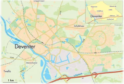 Figure 5 Geographical situation Deventer (Rastergroep, 2018) 