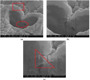 Figure 5. Selection of the regions of interest within Ti-V-Hf-Zr getter film coatings sample #2 for serial focused ion beam (FIB)-SEM top view images at different scales (Figure 5