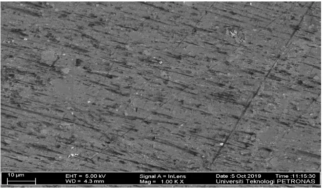Figure 2.Figure 2. Field-emission scanning electron microscopy (FESEM) micrographs at magnification of 1000 × for Al 7075-SiC/Gr composite Run 10