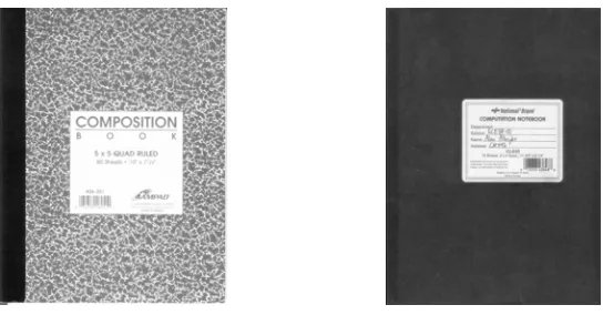 Figure 1 Two acceptable laboratory notebook styles,  the composition book (left) and computation notebook (right)