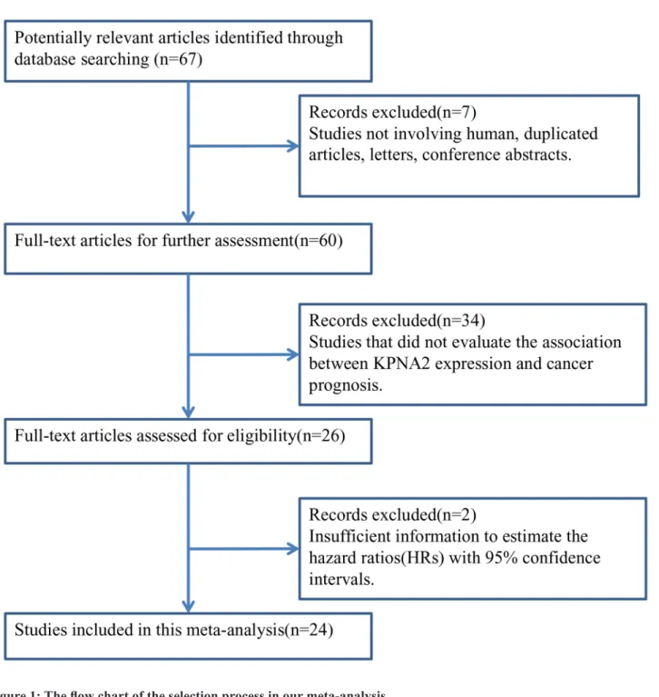 Figure 1: The flow chart of the selection process in our meta-analysis.