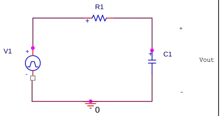 Figure 1.  Simple RC lowpass filter circuit. 