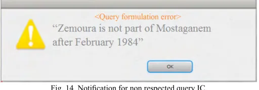 Fig. 14. Notification for non respected query IC.