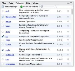 Figure 4.1: The packages panel.