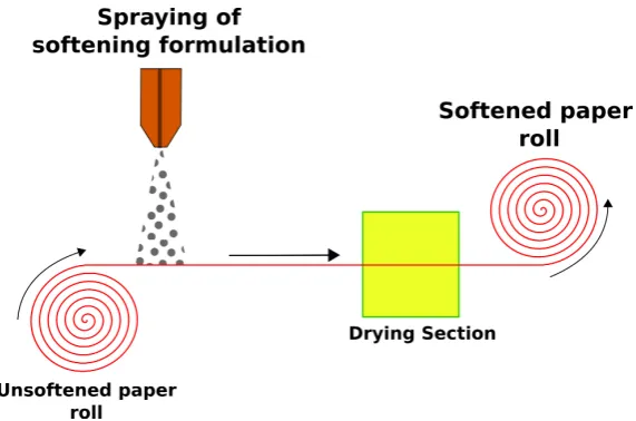 Figure 1. Schematic representation of a typical paper softening process as carried out in industries.