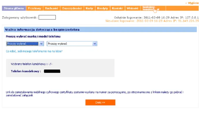 Figure 3 is an example of how the Zeus malware distributed Zitmo: a webinject from Zeus  requires the installation of new “security update” to user’s mobile device, the user is asked  to provide mobile phone model and number in order to receive and install
