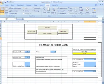 Figure 4.6: The computer interface of the simulation game that is faced by the human