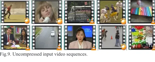 Fig.9. Uncompressed input video sequences.