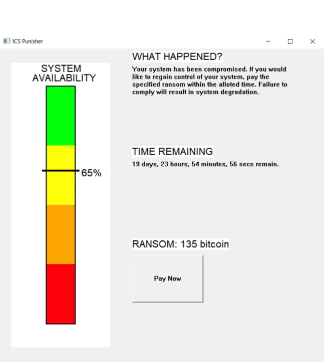 Figure 9. Screen capture of custom ransomware application.