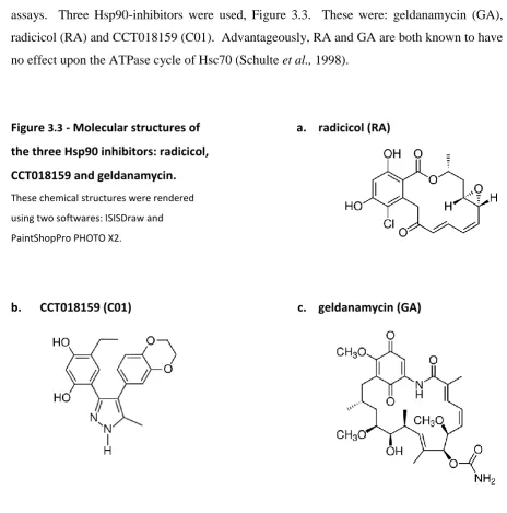 Figure 3.3 - Molecular structures of 
