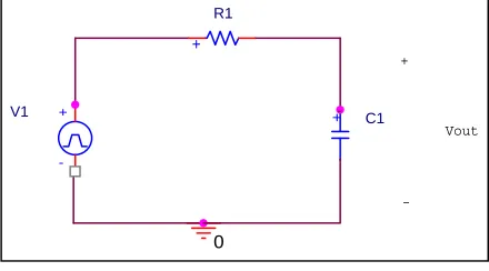 Figure 1.  Simple RC lowpass filter circuit. 