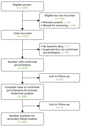 FIGURE 2 Flow of women recruited in the PREP study for development of the prediction model(s) for adversematernal and fetal outcomes.
