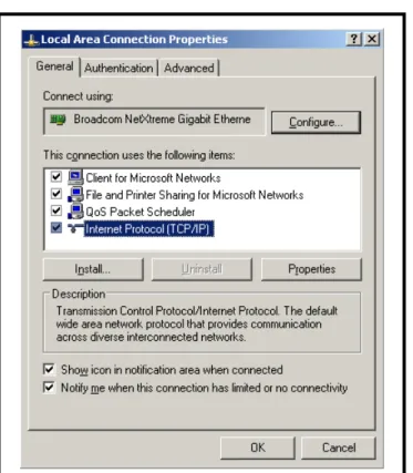 Figure 5.  Local Area Connection Properties Window