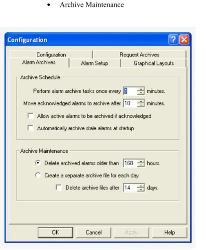 FIGURE 4. Alarm Archives Tab