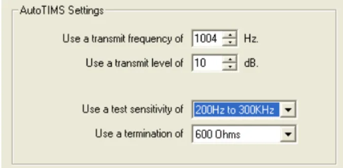 FIGURE 8. AutoTIMS Settings