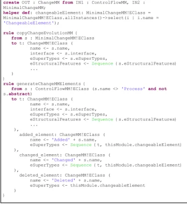 Figure 5. Change metamodel generation script  