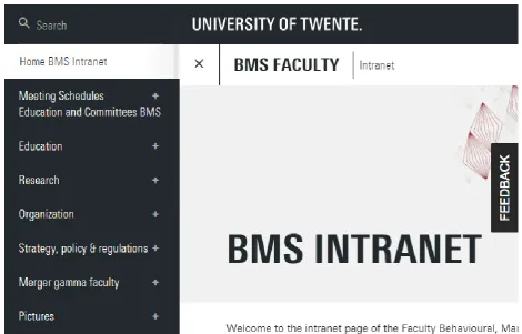 Figure 1. A screenshot of the BMS intranet homepage, retrieved from 