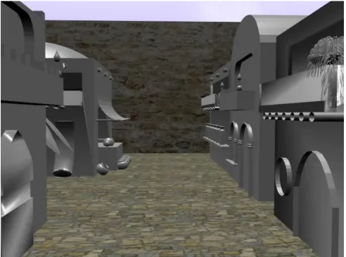 Fig. 7. The animation corresponds to a 30 second walk of the main character (Fig. 7).  