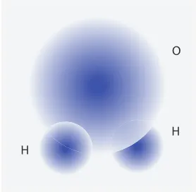 FIGURE 5 An artist’s impression of a water molecule made of