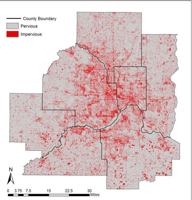 Figure 4.6: Impervious surface area map. 