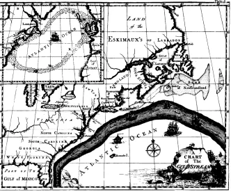 Figure 2.7 The 1786 version of Franklin-Folger map of the Gulf Stream.