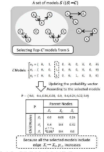 Fig. 4.  Step (3)(4): Updating the Probability Vector  