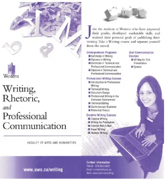 Figure 2. Writing to students: the program brochure.