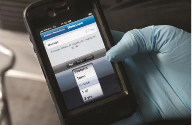 Figure 4-4 A smart phone may have an app for direct data entry that is then transferred to a central database