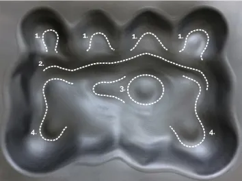 Figure 4.Initial mold design: (a) Outside view; (b) Inside view. bFigure 4.  Initial mold design: (a) Outside view; () Inside view.