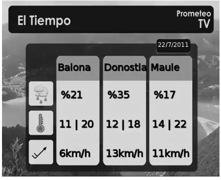 Fig. 3.  Platform produced weather report. 