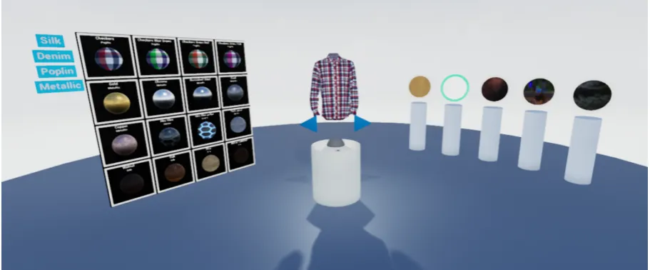 Figure 3: An overview of the ﬁnal application. In the middle is the shirt the user willbe editing