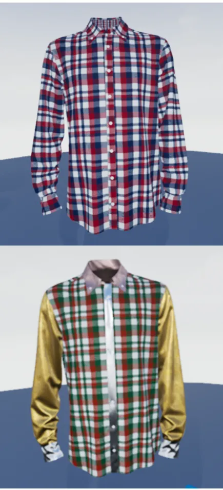 Figure 4: Top: The default appearance of theshirt. Bottom: The same shirt, after editing.