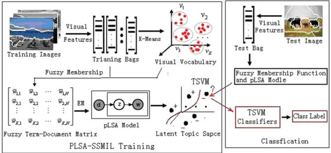 Fig. 1. The framework of the proposed PLSA-SSMIL algorithm.