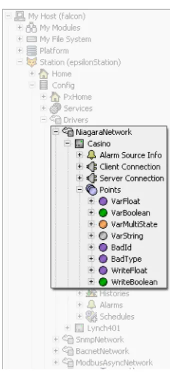 Figure 4 shows how the NiagaraAX network is represented in Workbench.